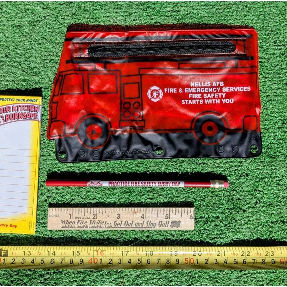Firemen Fire Hydrant+Hat+Firetruck+Pencil+Ruler+Notepad+First Aid+Ruler Kit Set